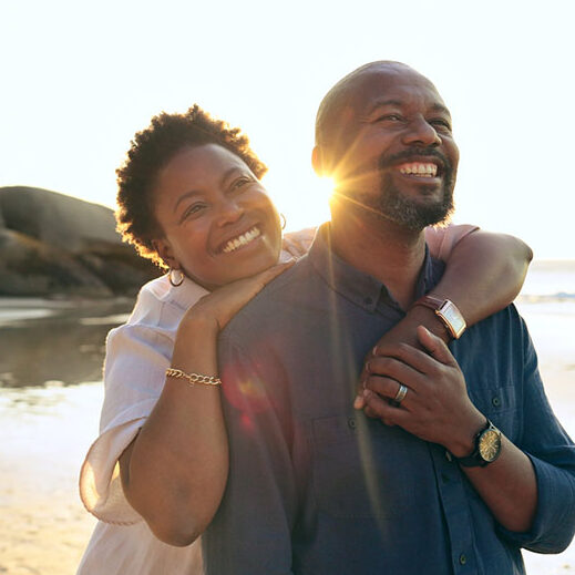 Happy couple at the beach