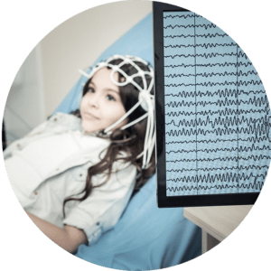 Girl getting an EEG