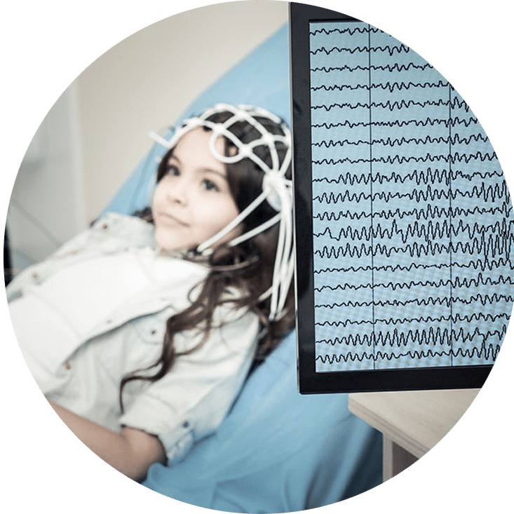 Girl getting an EEG